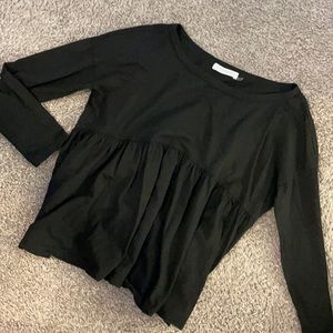 Light Peplum Top - Black